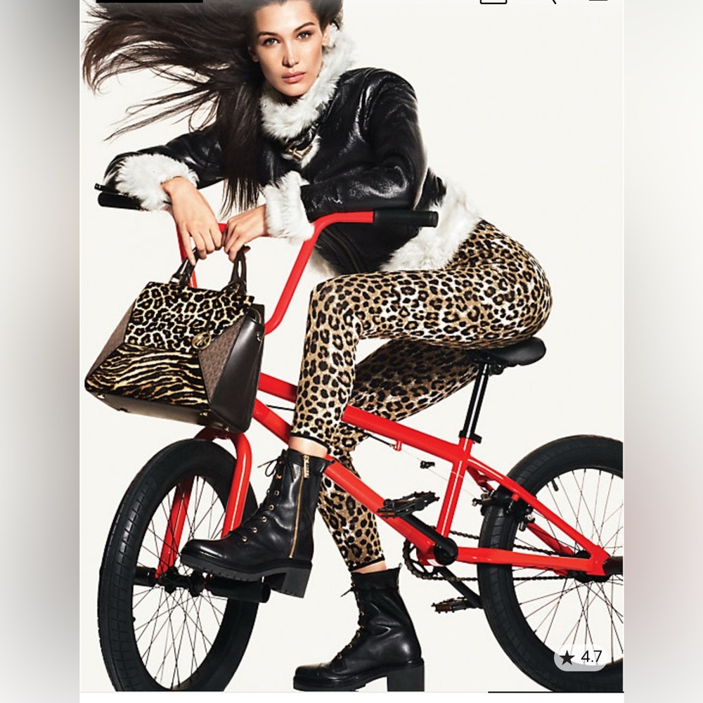 Michael Kors Black Leather Lace-Up Boots - Picture 3 of 8